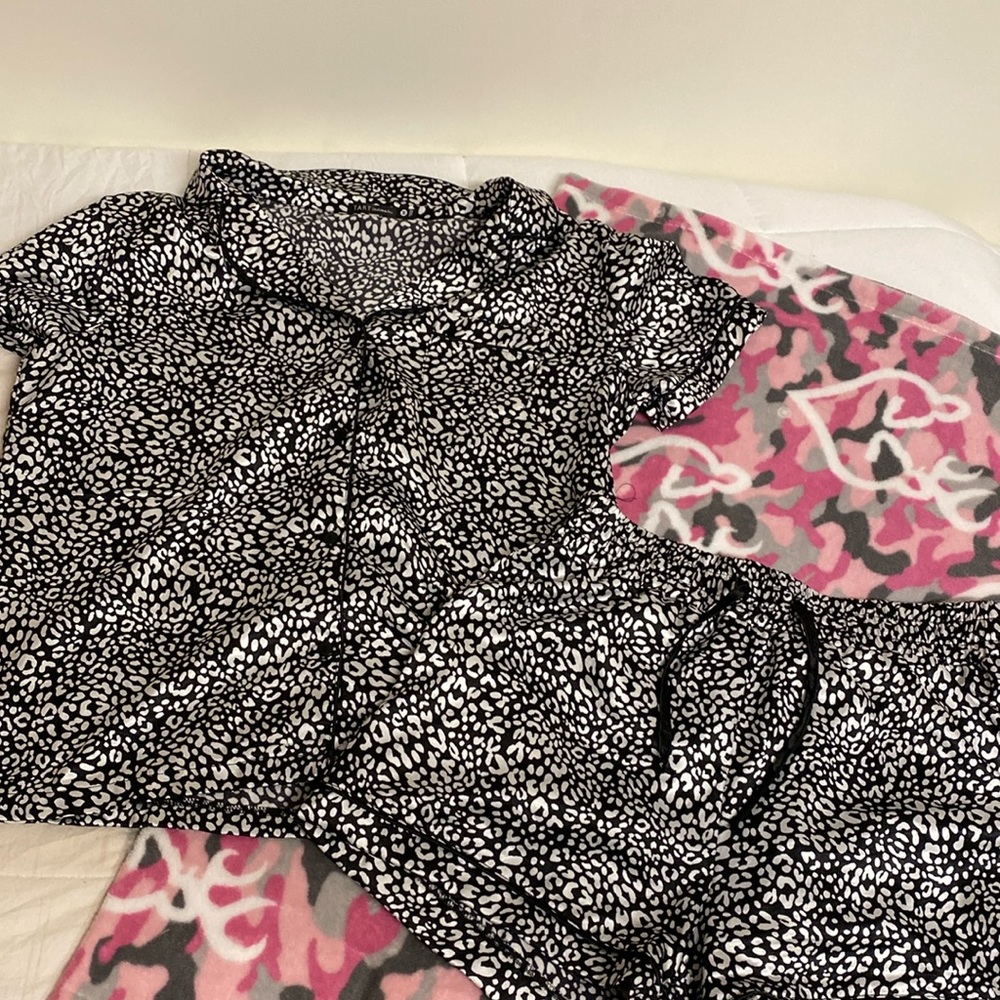 silk cheetah print pj set
